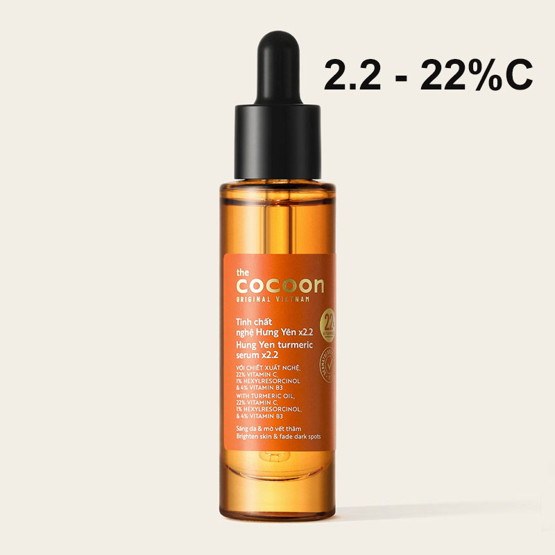 SerumTinh chất nghệ Hưng Yên Cocoon 5ml - 30ml từ 10% - x2.2 - 22% vitamin C dưỡng trắng da mờ vết thâm