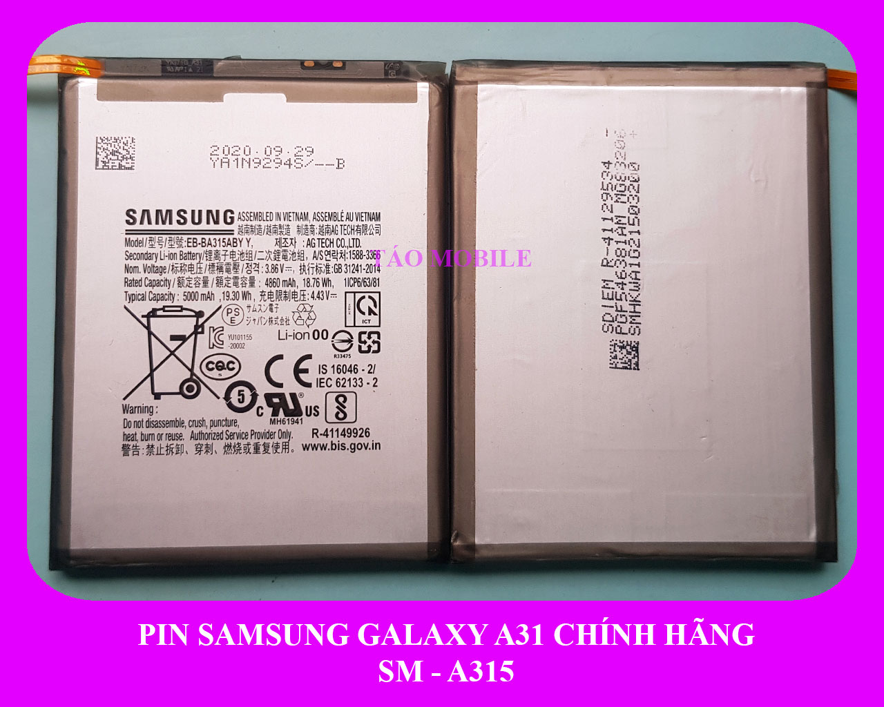 Pin Samsung Galaxy A31 zin công ty A315