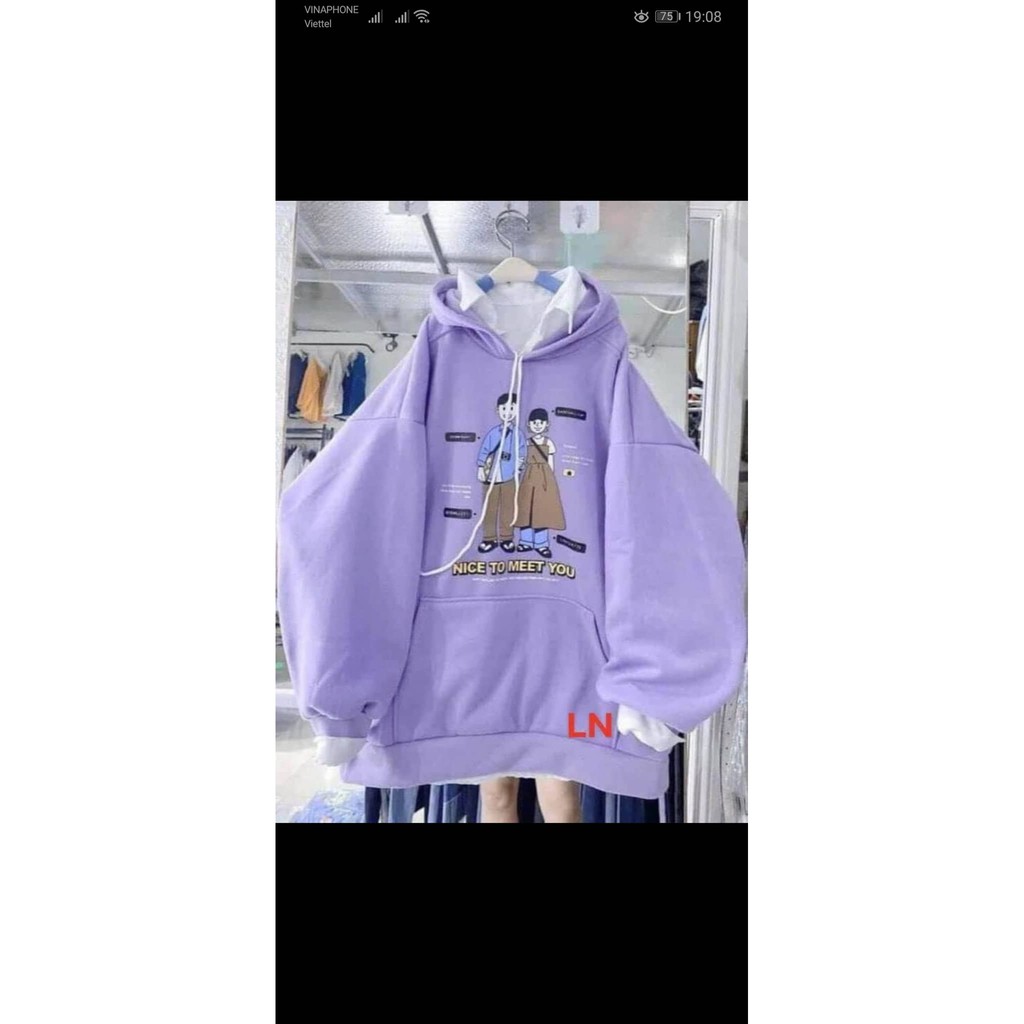 Áo hoodie mũ Meet You KTH0121