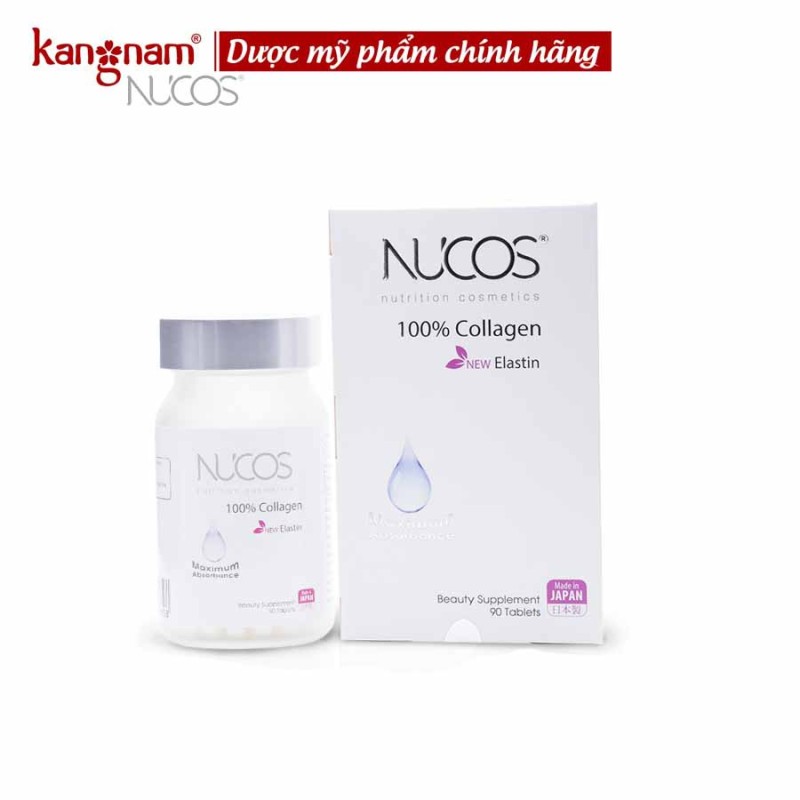 Nucos collagen viên uống collagen ngăn ngừa lão hóa da nucos collagen 100% hộp 90 viên, ngăn chảy xệ, giảm quá trình lão hóa da
