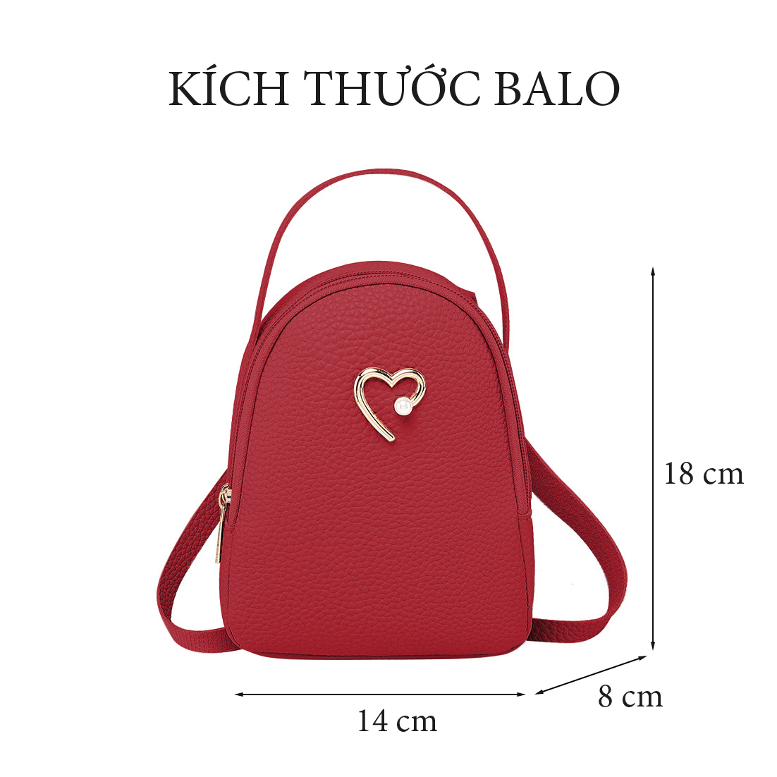 [HCM]Balo Mini Nhỏ Xinh Trái Tim BL37 Đỏ