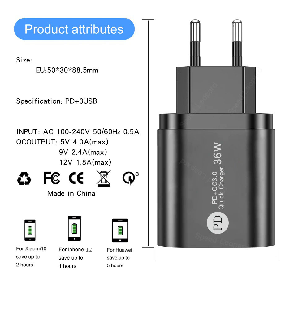 Cục Sạc Nhanh 20W PD Type C 4 Cổng Sạc, Củ Sạc Có Đèn Led Phát Sáng, cốc sạc đa năng điện thoại máy tính bảng CuuLongstore