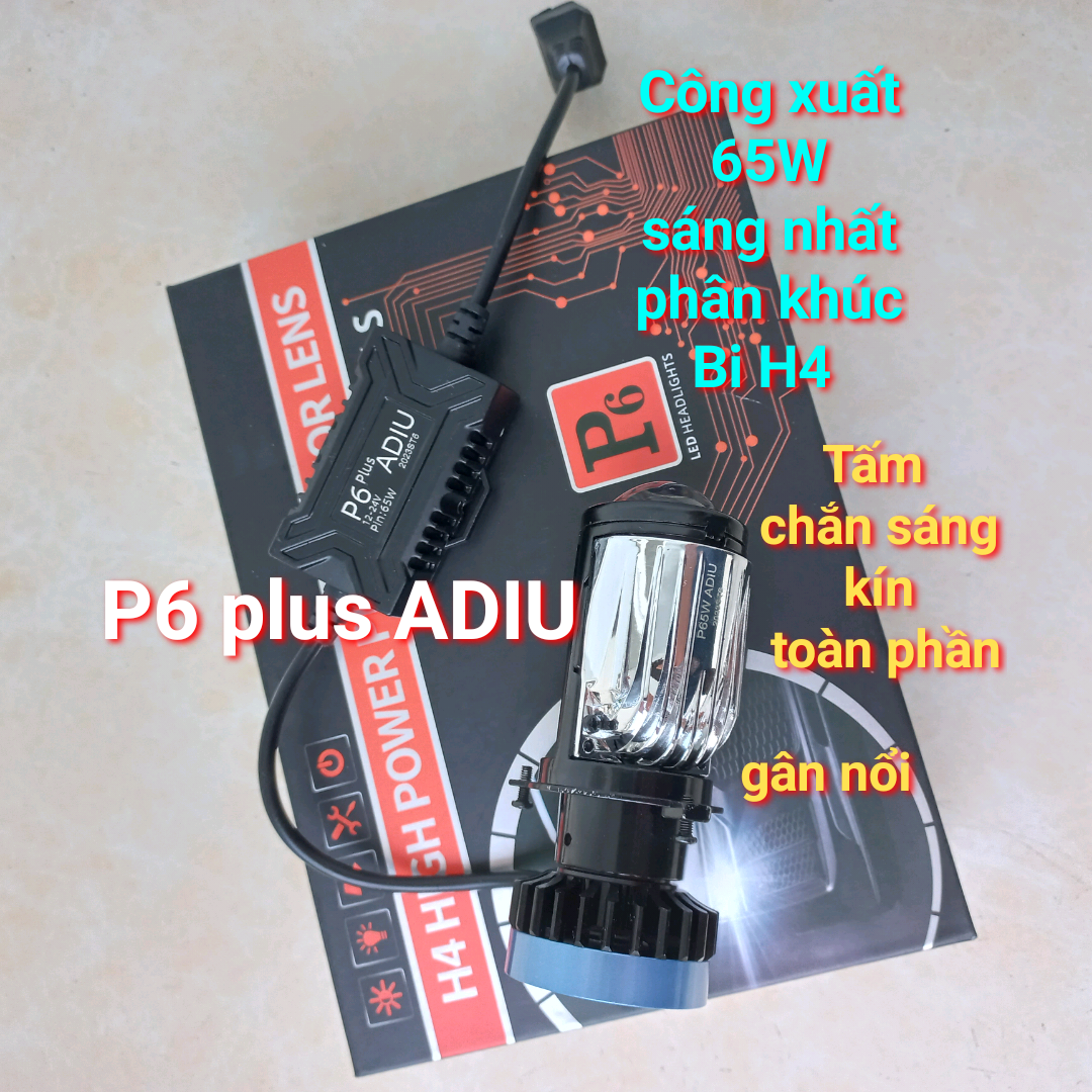 Đèn Led P6 plus công xuất 65W chân H4 sáng manh sáng rộng với quạt không dây