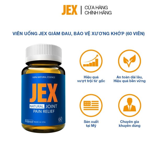 [Hộp 60 viên] JEX giảm đau, bảo vệ xương khớp với Eggshell Membrane, Collagen Peptide, Collagen Type II không biến tính - Hàng chính hãng