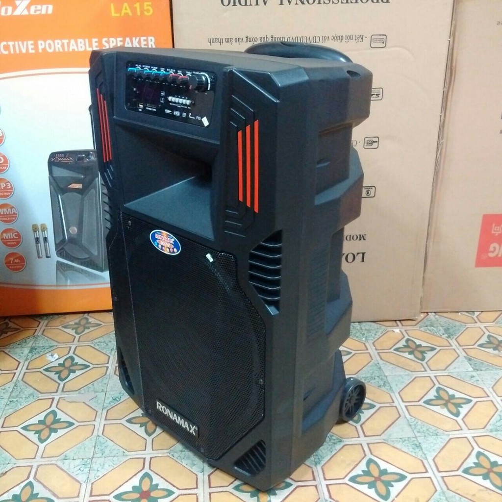 [Nhập ELMAY21 giảm 10% tối đa 200k đơn từ 99k]LOA KÉO VALI RONAMAX- F15 BASS 4 TẤC HÁT KARAOKE ÂM THANH CHUẨN HAY (TẶNG 2 MICRO KO DÂY)