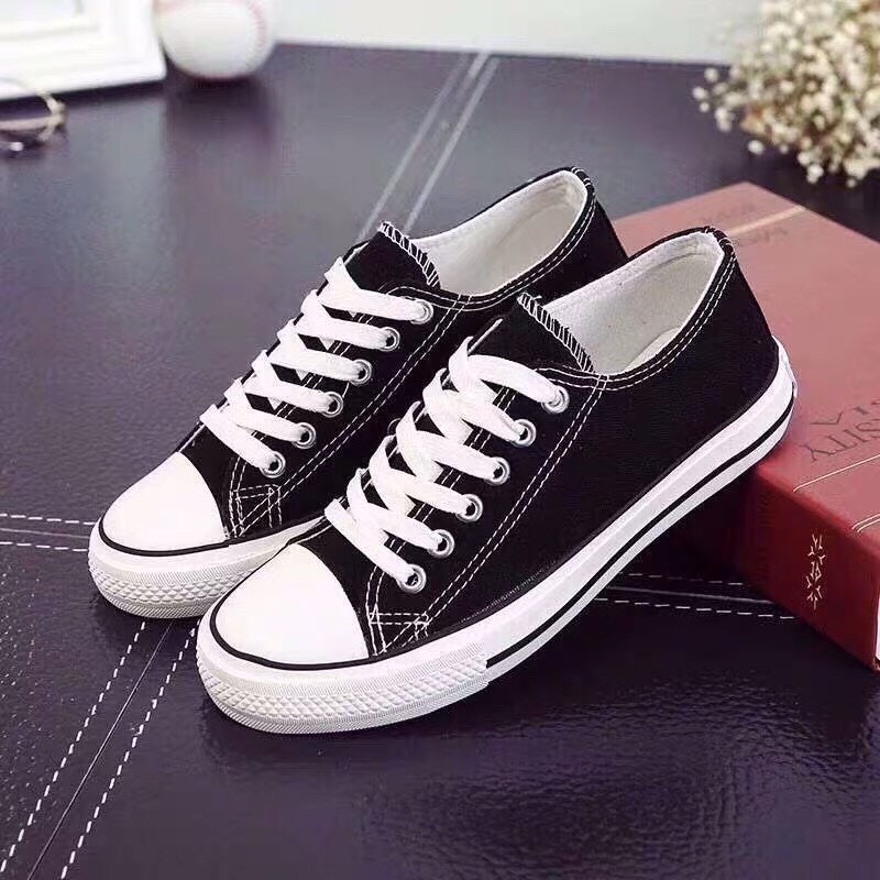 [ HÀNG FULL BOX] Giày Sneaker Nữ CV Cổ Thấp Màu Đen cực đẹp