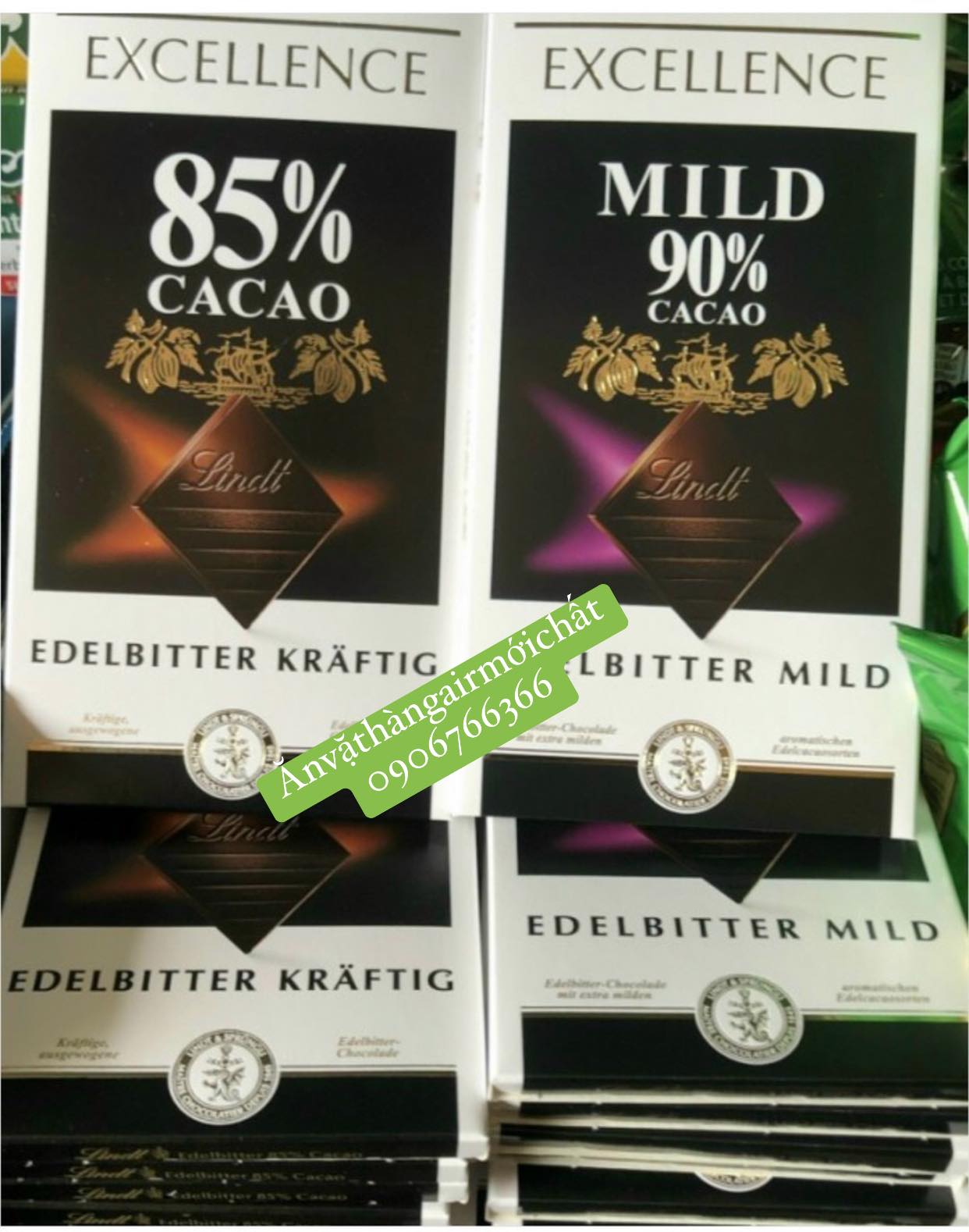 [New Date 01/2027]Socola Đắng Không Đường Lindt Excellence Thanh 100 Gram