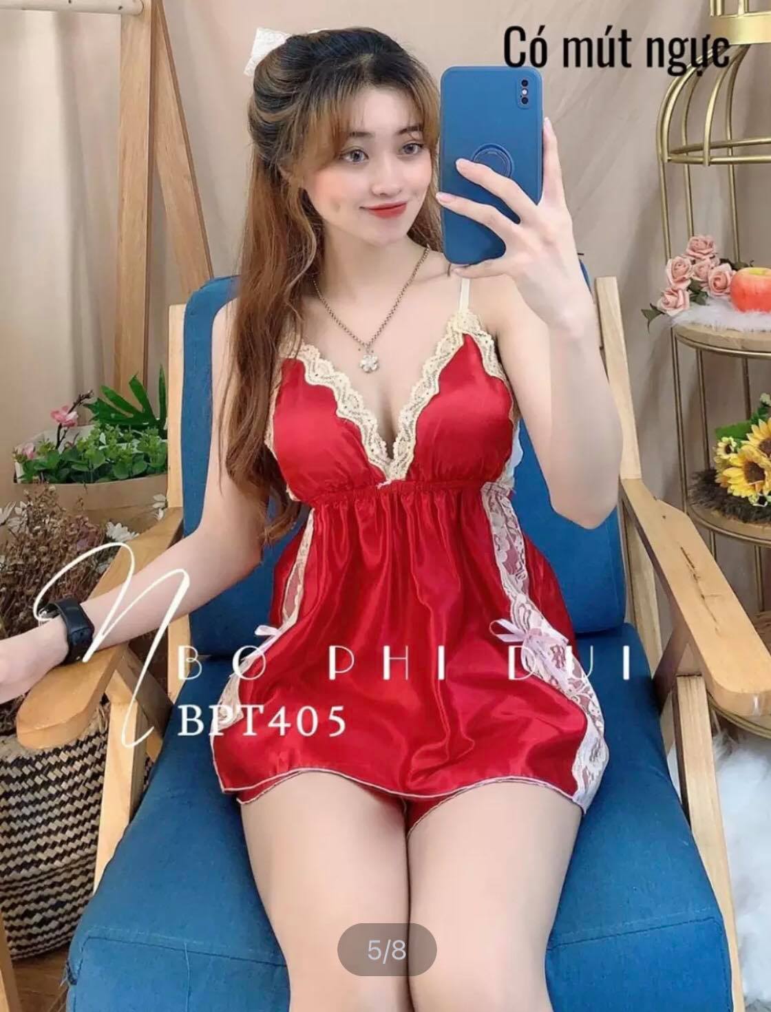 Có size 71kg Bộ ngủ 2 dây bigsize có mút ngực phối ren 2 bên mã 5