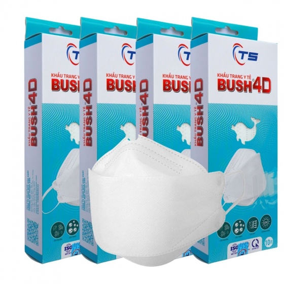 Combo 5 hộp khẩu trang 4d kháng khuẩn kf94 bush