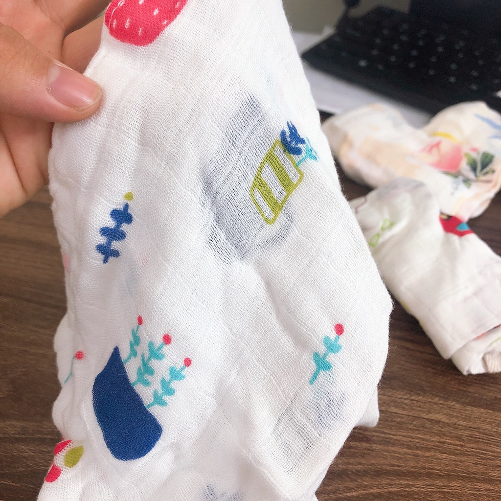 Sét 3 khăn rửa mặt sợi tre túi zip mềm mại cho bé