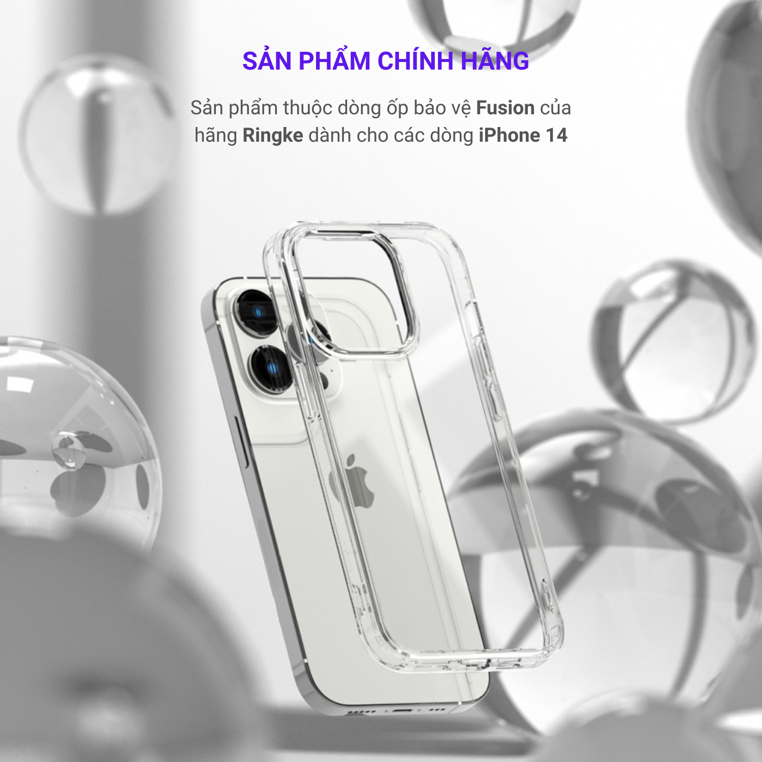 [Chính hãng] Ốp trong suốt Ringke Fusion cho iPhone 14 / 14 Plus / 14 Pro / 14 Pro Max
