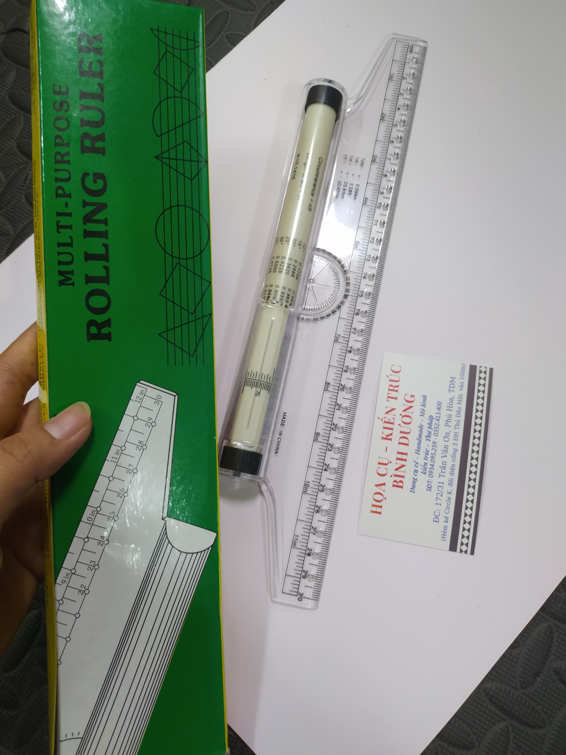 Thước vẽ kỹ thuật, thước lăn, rolling ruller 20cm, 30cm
