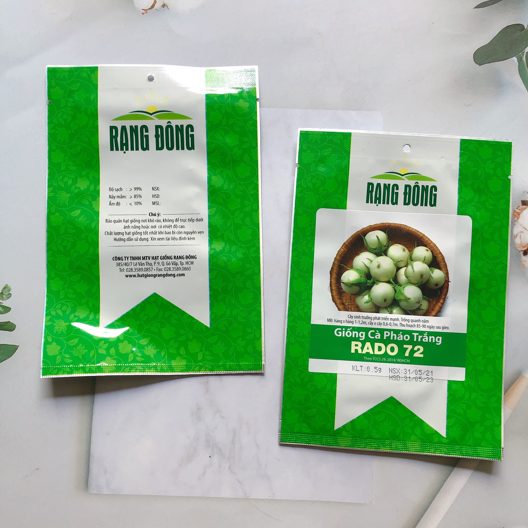 [HCM]Hạt giống cà pháo trắng Rado 72 RD gói 0.5gr