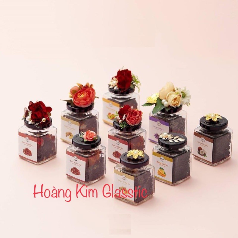 [HCM]combo 10 HỦ THUỶ TINH VUÔNG NẮP THIẾT 100ml