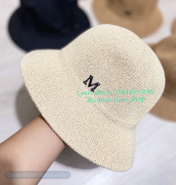 Mũ cói vành tròn tiểu thư