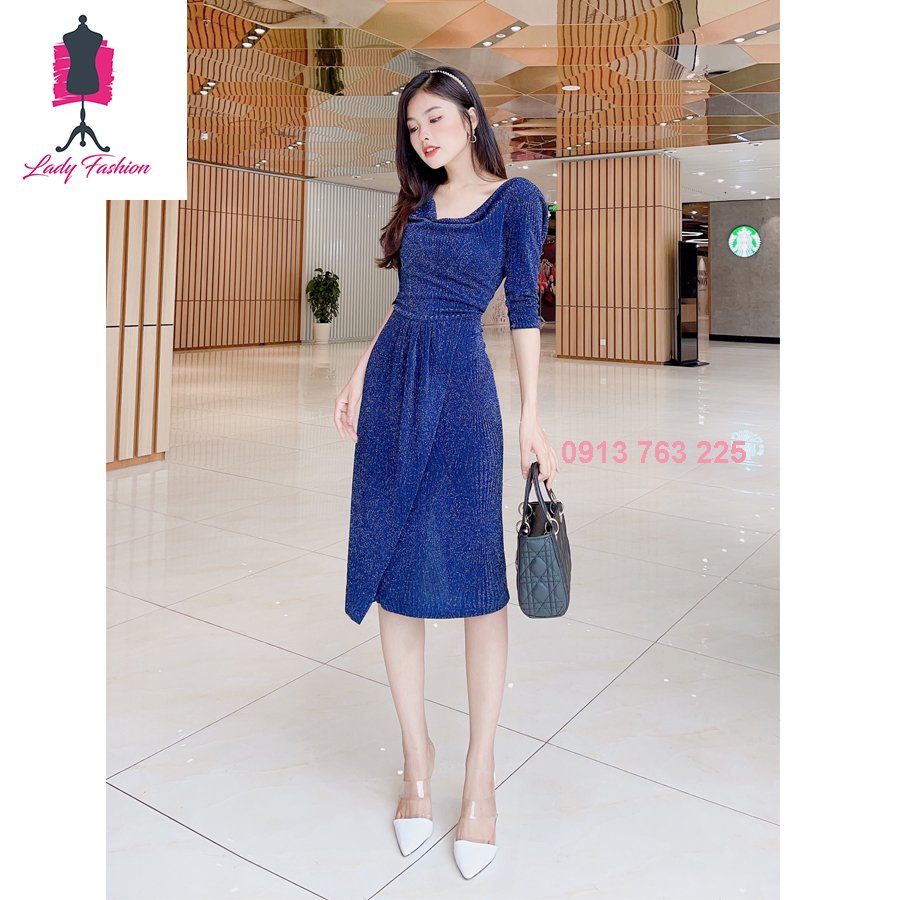 [4.4 Hoàn tiền 15%][HCM]Đầm cổ đỗ đi tiệc-MS0607D