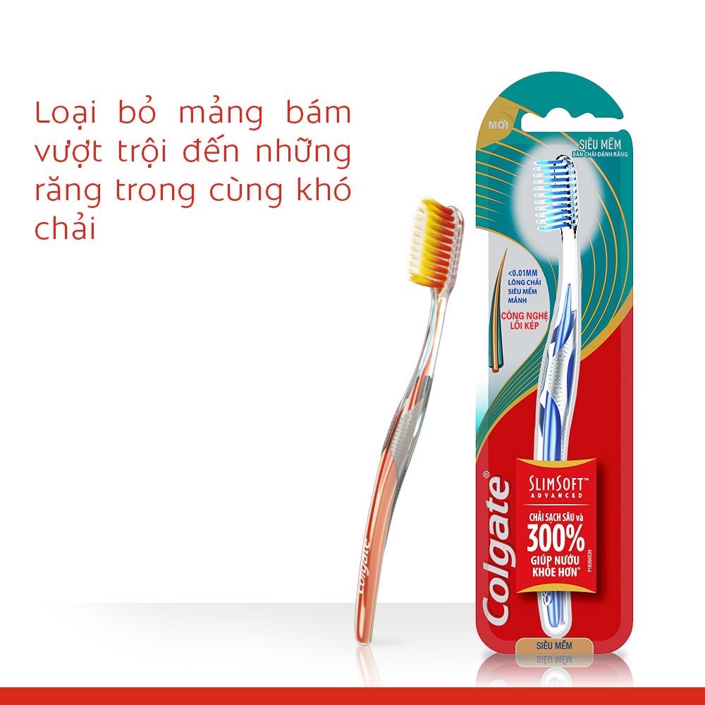 [HCM ship 2h] Bàn chải đánh răng Colgate Slimsoft Advanced lõi kép siêu mềm mảnh (Màu ngẫu nhiên)