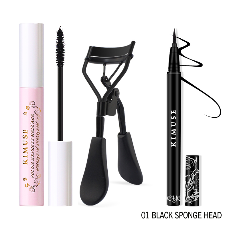 KIMUSE 3 CÁI / Bộ Mascara + Kẻ mắt + Dụng cụ uốn mi