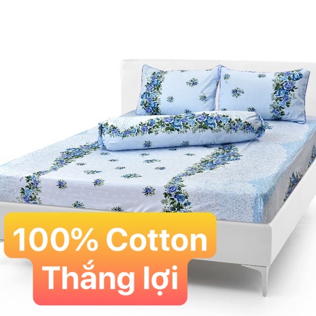 [HCM]Bộ Drap Cotton Thắng Lợi {4 MÓN} đủ size { chuẩn logo]