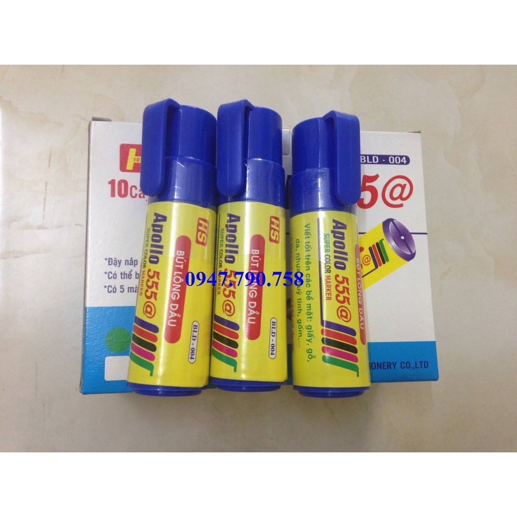 BÚT LÔNG DẦU APOLO 555 XANH hộp 10 chiếc PHÂN PHỐI SỈ - LẺ TOÀN QUỐC -