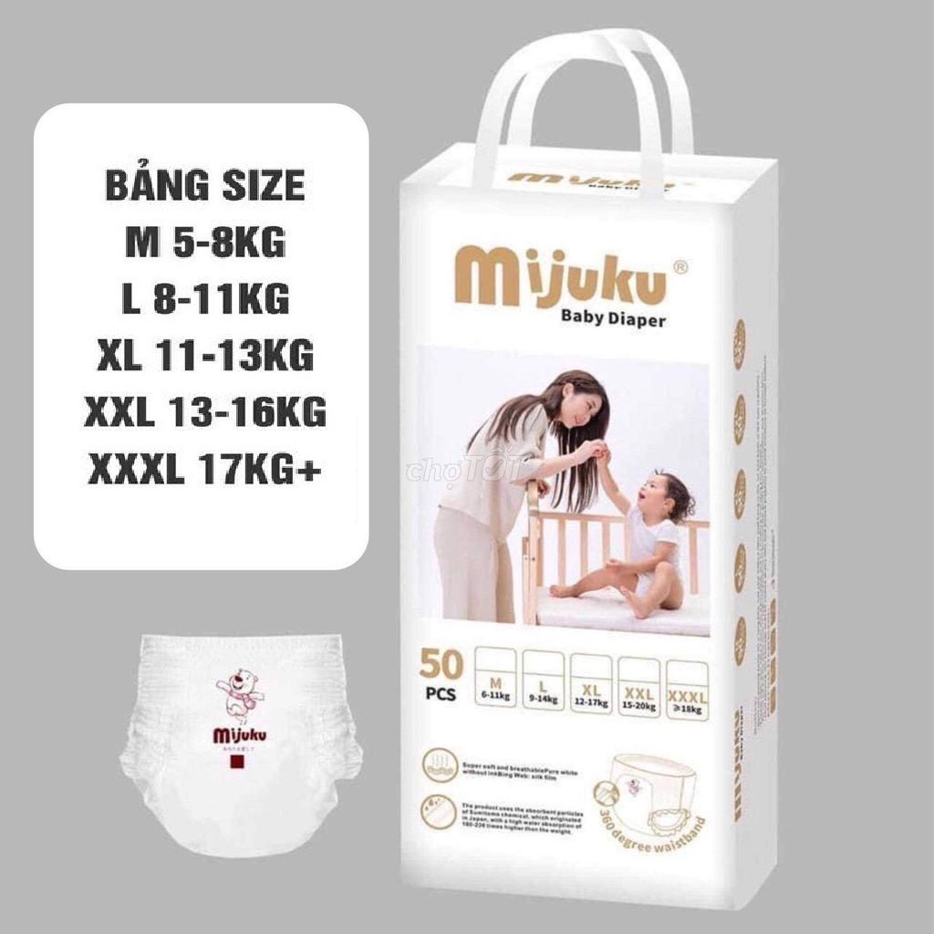 [FREESHIP] Tã Quần Mijuku Đủ Size  gói 50 miếng