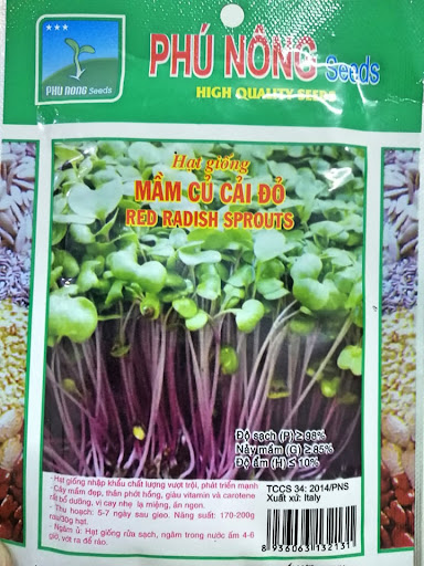 [Phú Nông] Gói 30gram Hạt Giống Mầm Củ Cải Đỏ