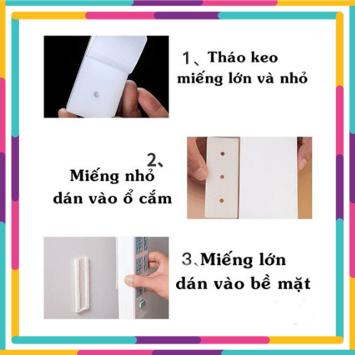 Miếng dán gài ổ điện,cục wifi dán tường siêu rẻ, Miếng dán tường gài đồ dùng siêu tiện lợi-Miếng gài ổ điện