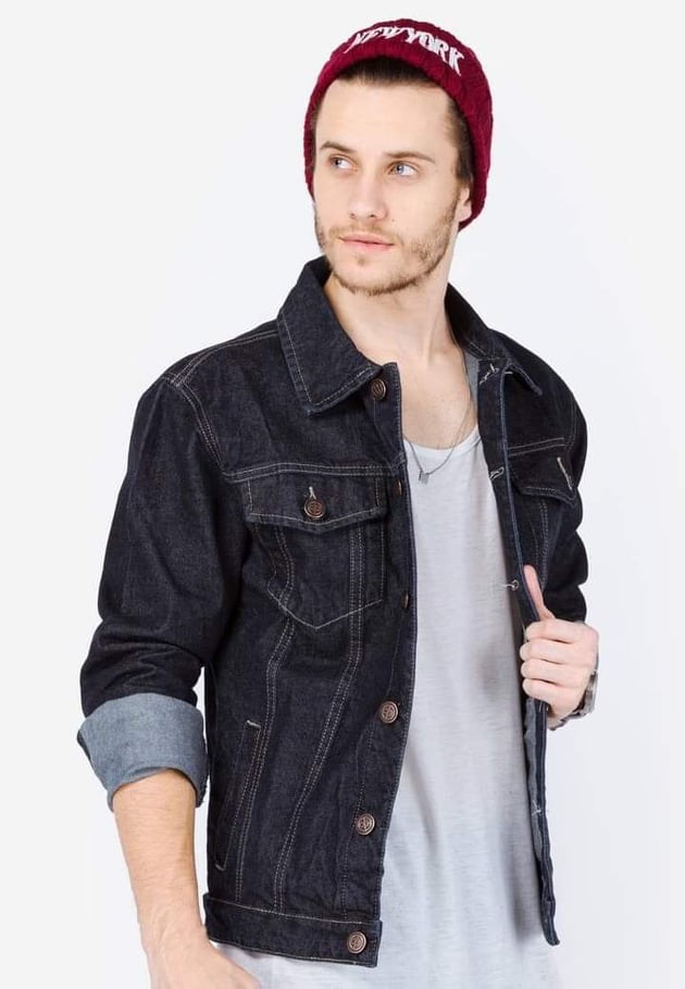 Áo khoác jeans nam xanh chất đenim dày dặn, áo bò nam cao cấp chính hãng RockStar