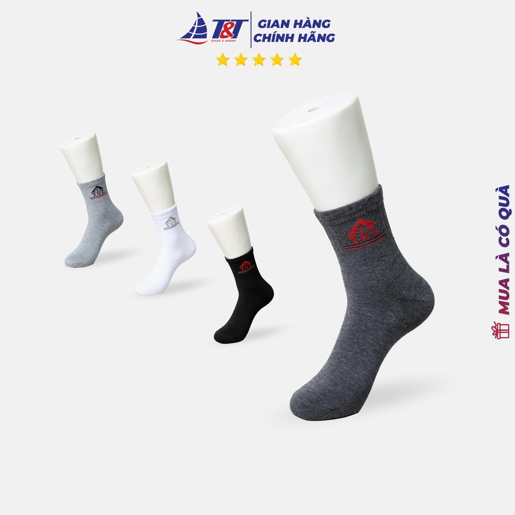 Tất Nam cổ trung logo T&T SOCKS - NAM 401