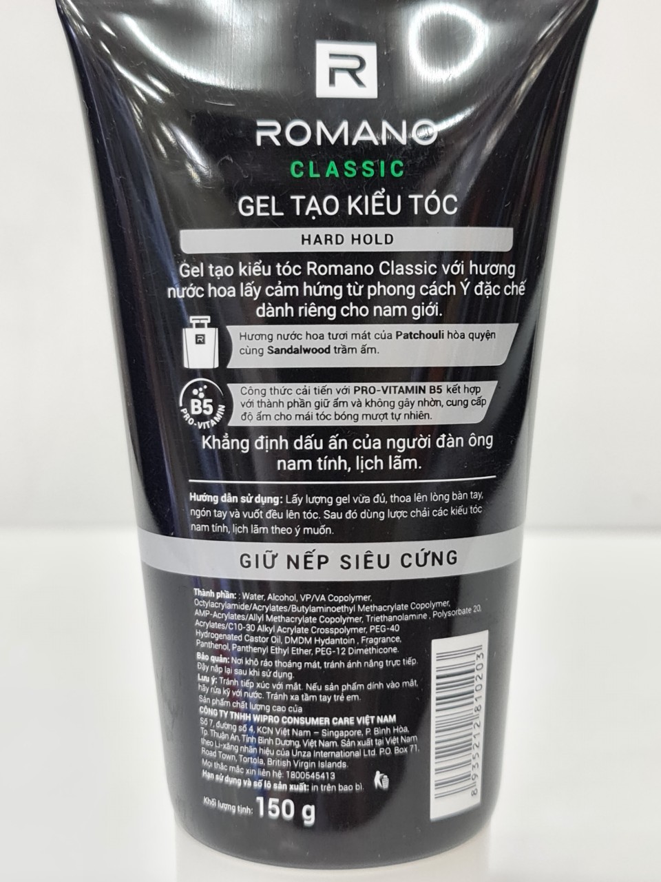 Gel Vuốt Tạo Kiểu Tóc Nam Romano Classic 150g