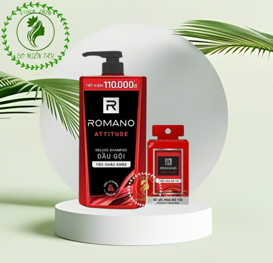 Dầu Gội Romano Attitude 900g Cho Nam + Tặng Xà Bông 90g/ Nước Hoa 18ml – Sạch Gàu, Thơm Lâu