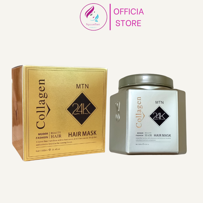 Kem ủ tóc 24k Collagen Luxury Hair Mask siêu mềm mượt tóc 1000ml