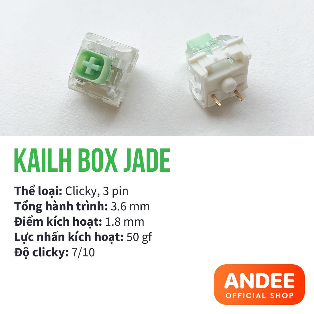 Switch Kailh Box White Jade Navy hệ Clicky bán lẻ công tắc phím cơ chất lượng cao có lube sẵn