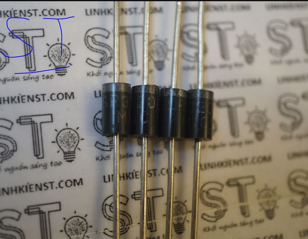 Túi 5 con Diode SR3200 3200 200V 3A DO-201 mới