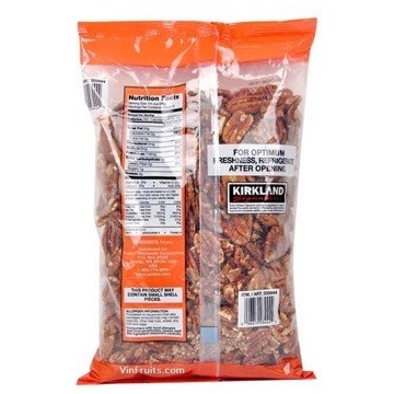 Hạt hồ đào Kirkland Pecans của Mỹ gói 907gr