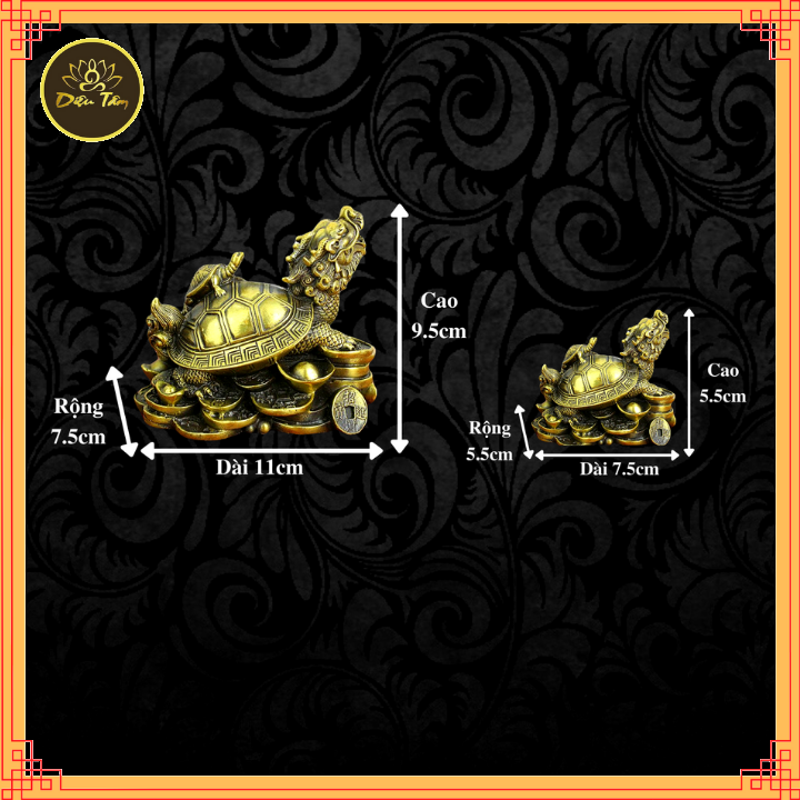 Feng Shui copper statue turtle dragon head turtle
