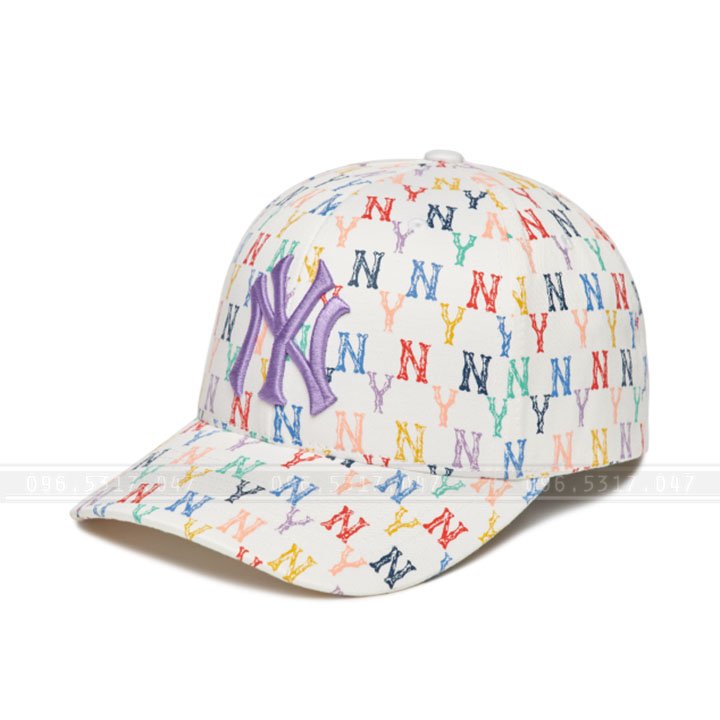 Mũ nón kết ny mlb hàng vnxk, phong cách hàn quốc, họa tiết rainbow