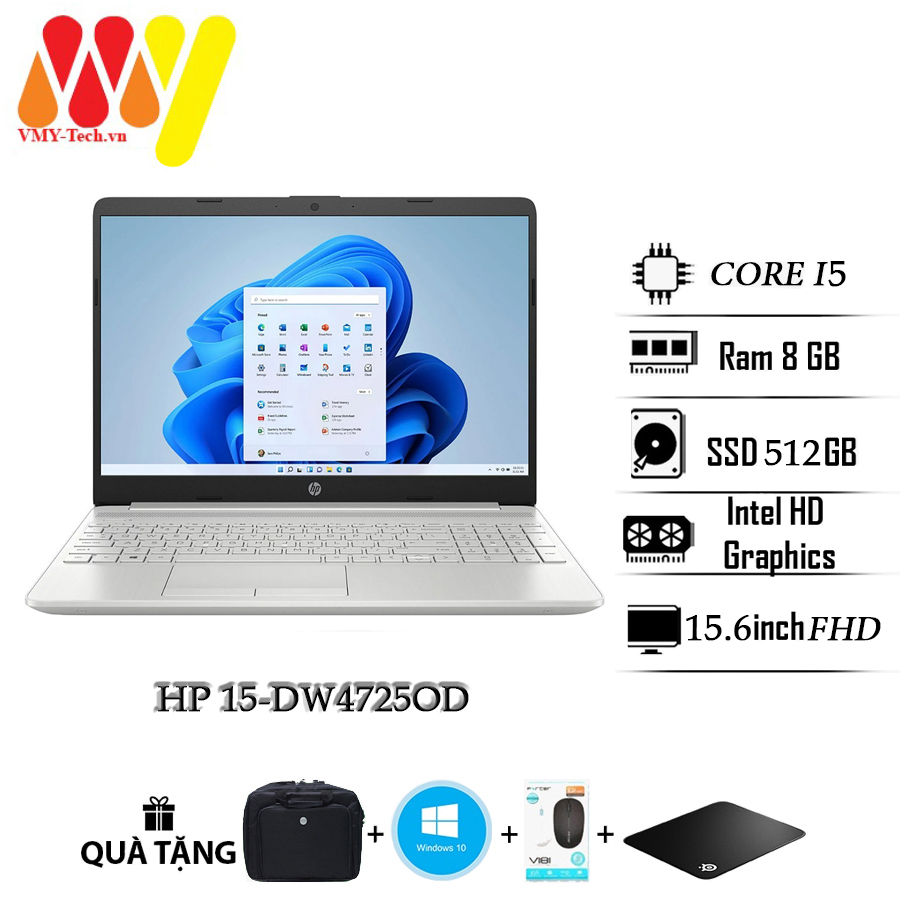 Hp 15-dw4725od laptop high-end model, core i5, 8gb ram, 512gb ssd hard drive running super smoothly, 15.6 full hd screen, new laptop with full box 100% high-end line
