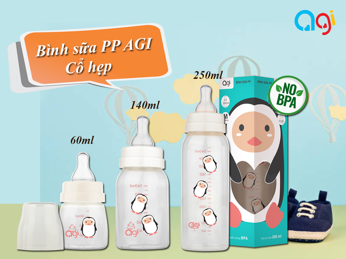 BÌNH SỮA PP AGI 60ml, 140ml, 250ml
