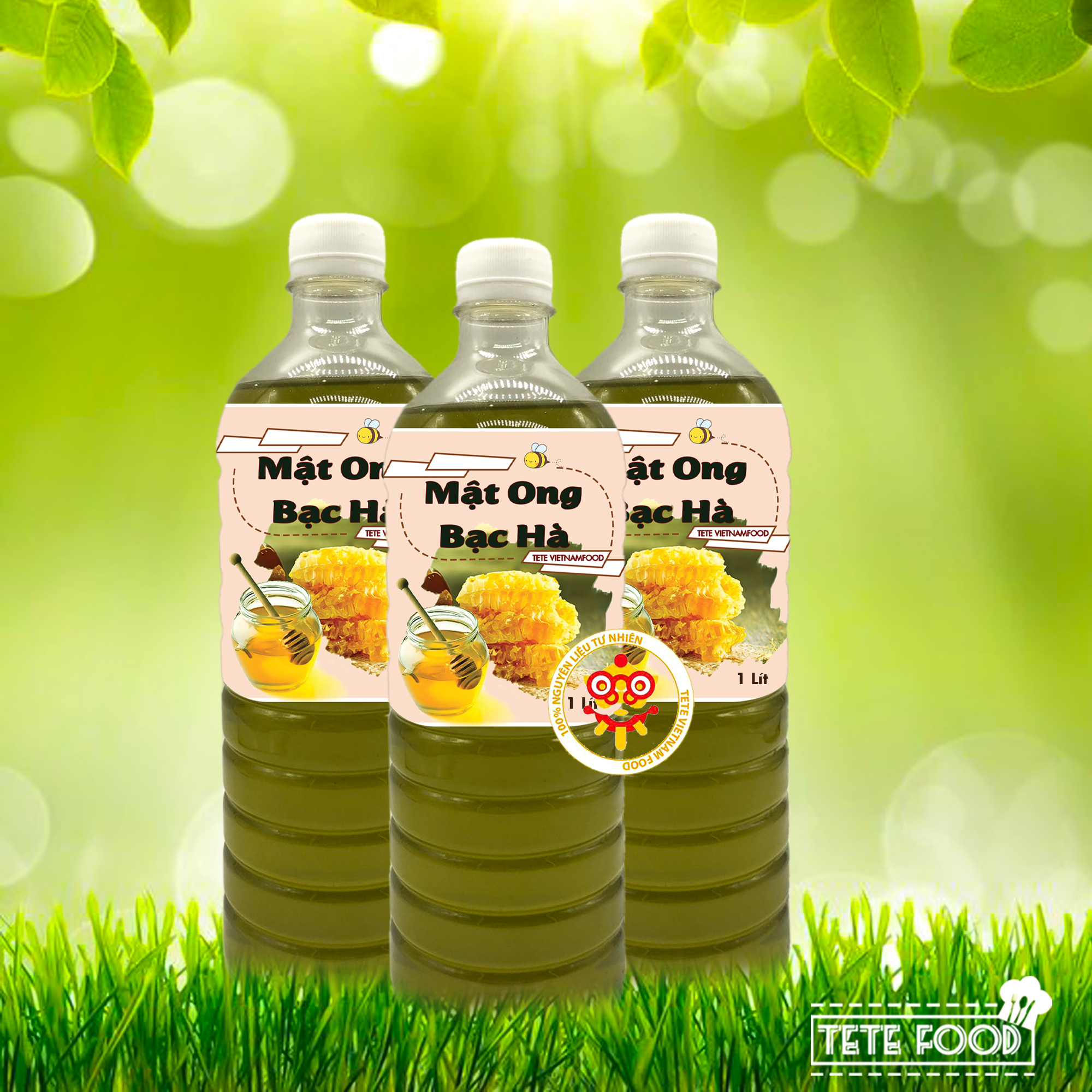 Mật ong rừng hoa bạc hà daklak tete 1 lít