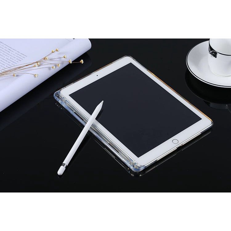 Ốp lưng silicon dẻo có khay cài bút trong suốt ipad pro 10.2 / gen 7 / gen 8 / 12.9 2020 cao cấp trong suốt
