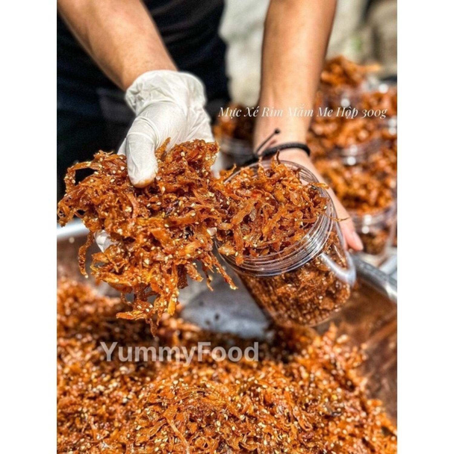 Mực Xé Rim Mắm Me - (300gr/ Hủ)