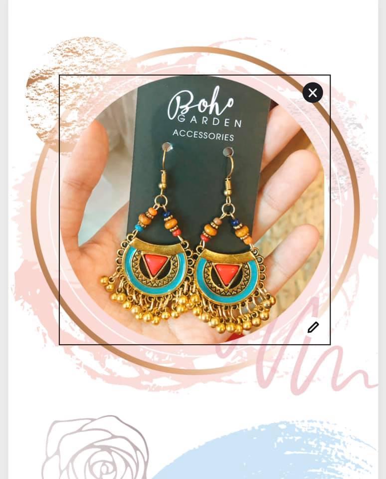 Bông Tai Boho Thổ Cẩm Phong Cách