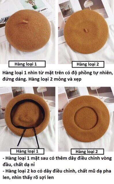 [HCM]Mũ nồi mũ beret loại 1