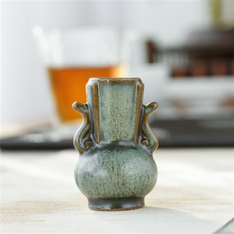 Bình hoa mini gốm sứ thủy canh cắm hoa nhỏ mặt bàn bình hoa đồng tráng men đồ trang trí trung quốc phong cách cổ trung quốc