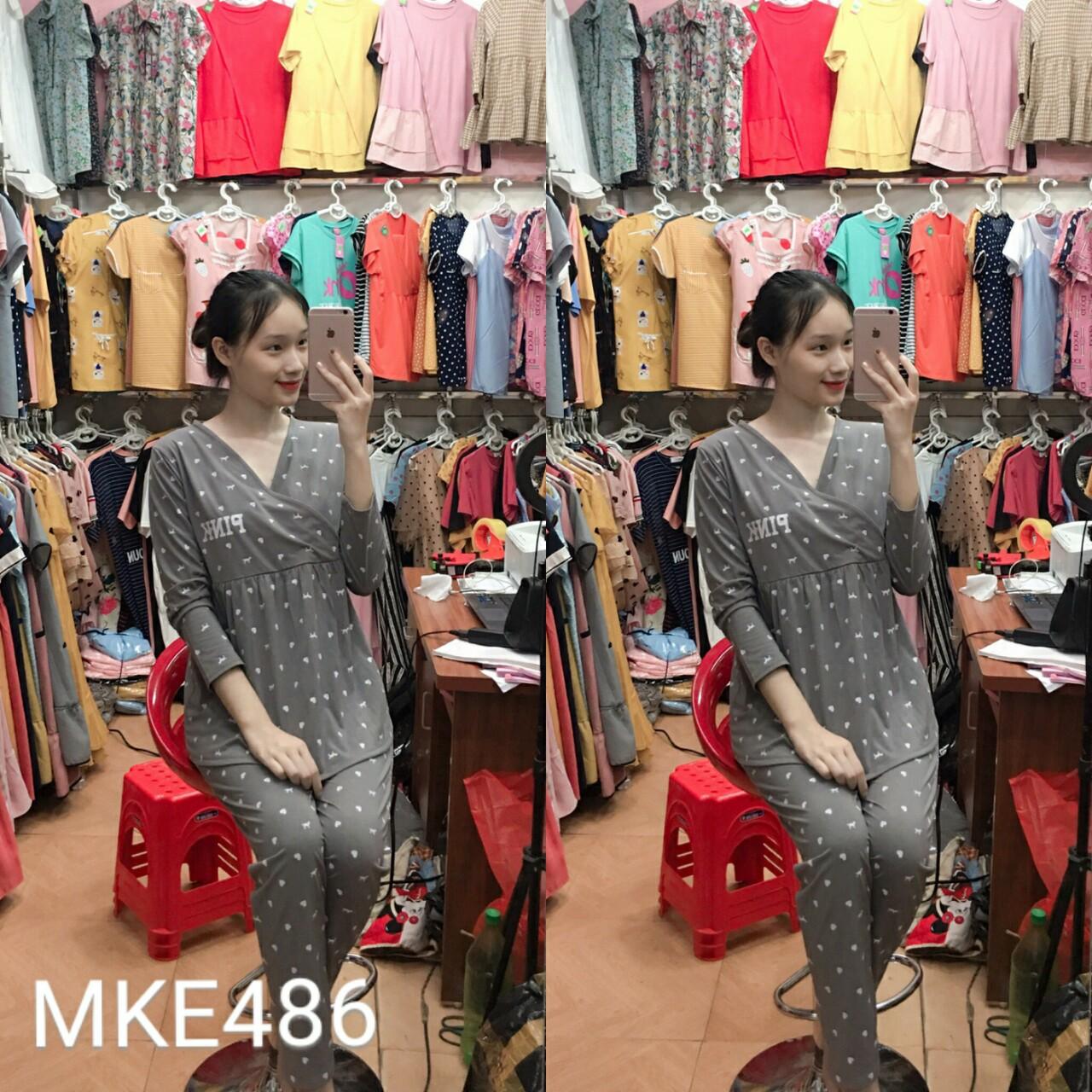 Đồ bộ bầu kết hợp sau sinh chất cotton
