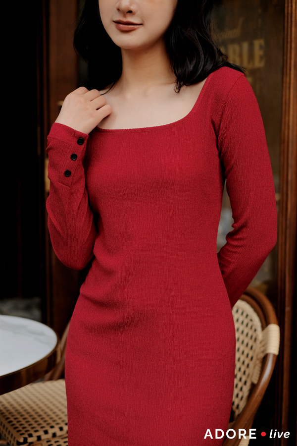 Knit dresses poly xốp 322DR9009 ADOREDRESS