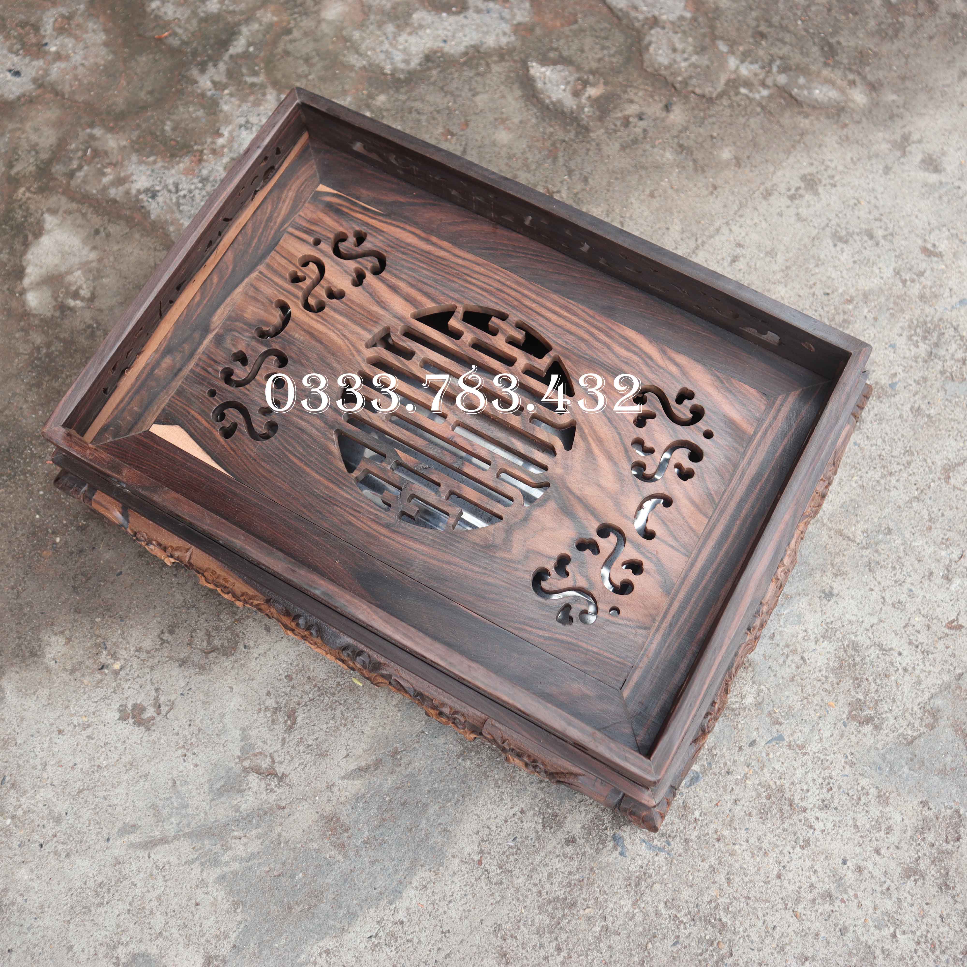 KHAY TRÀ CHÂN QUỲ PHÒNG KHÁCH ĐỂ BÀN GỖ MUN