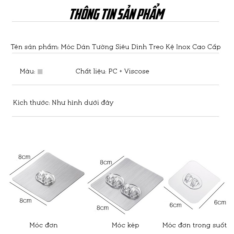 Combo móc dính tường