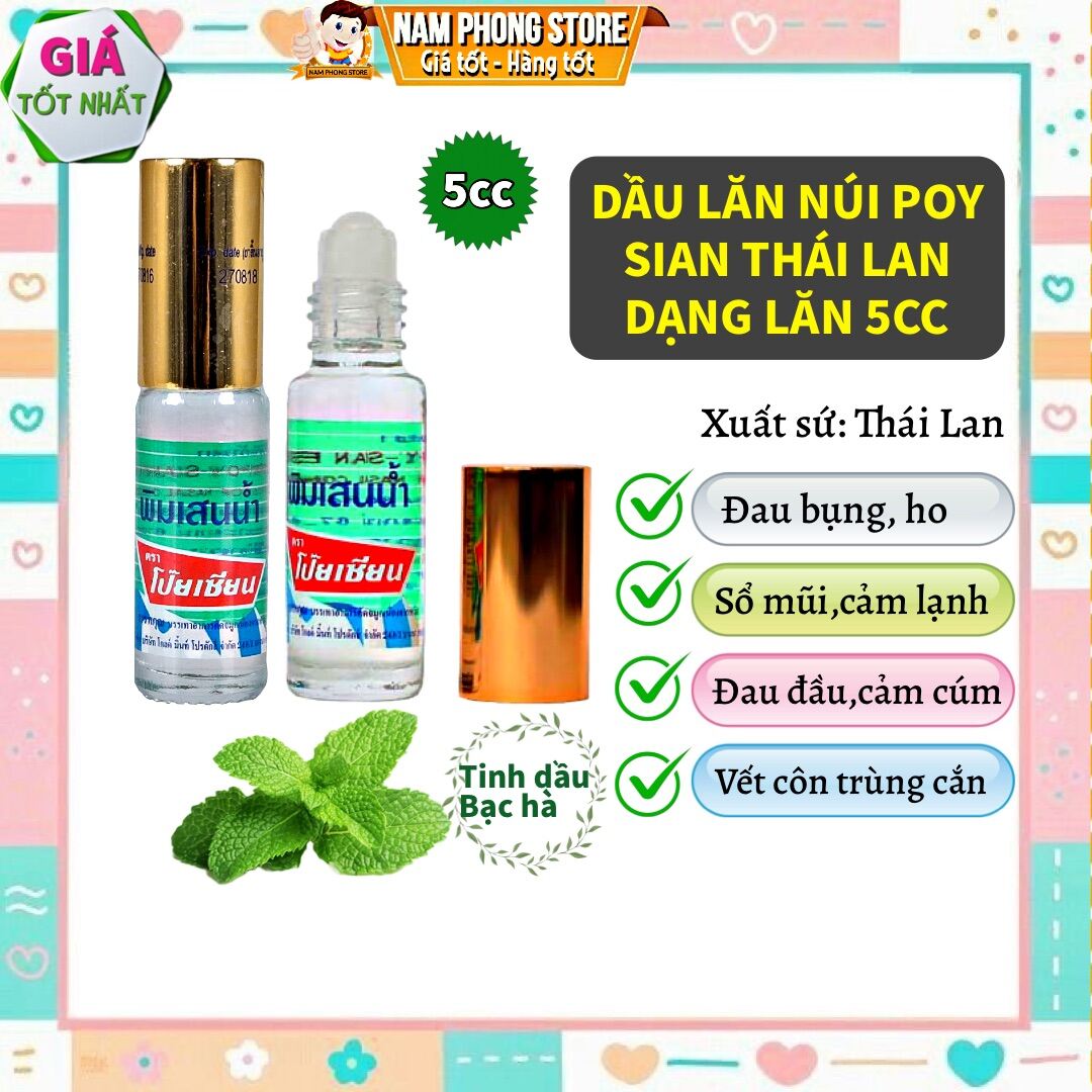 (Chính Hãng) Dầu Lăn Núi Poy Sian Thái Lan 5cc/ Thơm Nóng